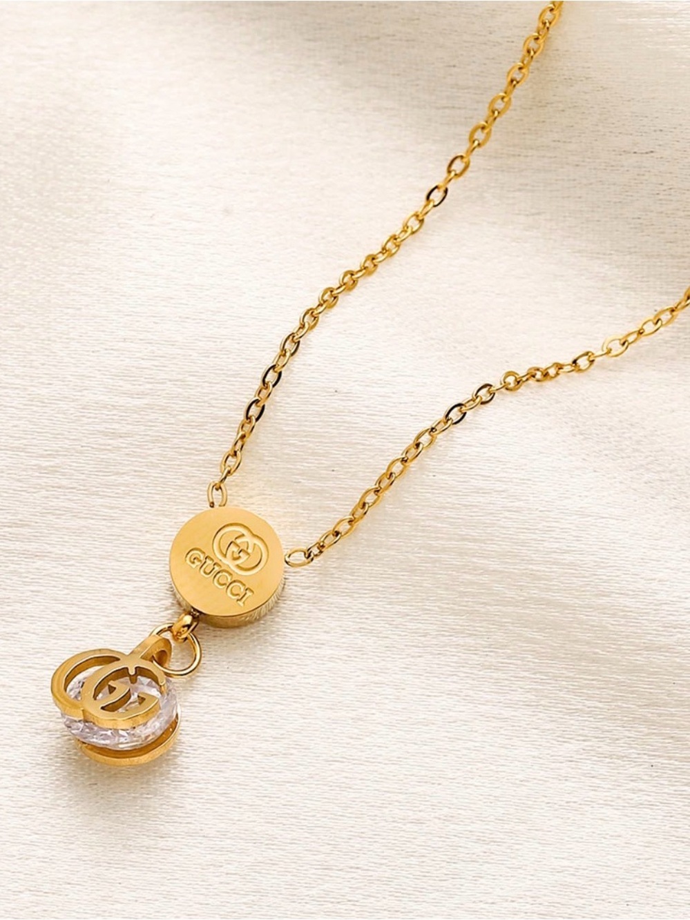 Gold-Tone Double G Pendant Necklace - Women's Jewelry